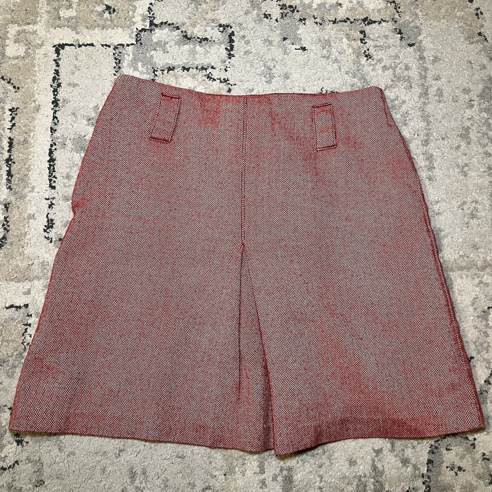 Tommy Jeans Hilfiger Red Lined Mini Skirt Y2K 2003 Sz 16 (28") Preppy Academia - Picture 10 of 10